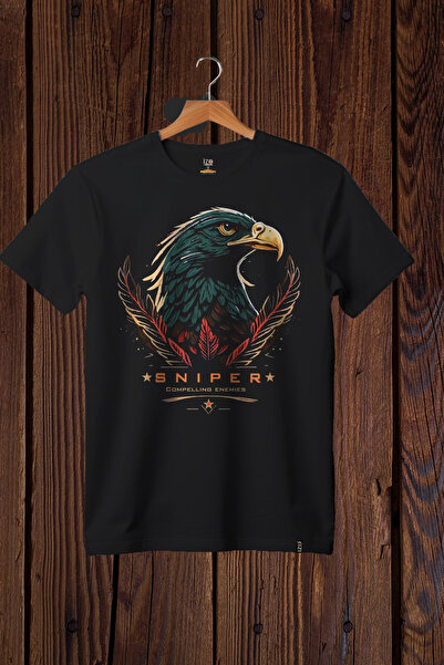 Wish BF تي شيرت كبير الحجم مطبوع عليه قناص