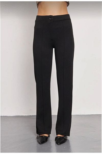 Viyamo Black Palazzo Trousers Oversize Cut - Black