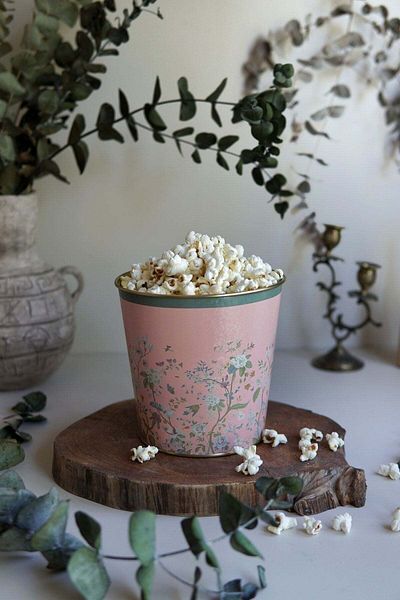 Hesaplı Kasa Flora Patterned Corn Bucket, Popcorn Bucket, 17.5 X 17 Cm, 2.6 Lt