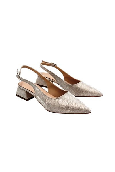 Prego (OC SHOES) Pantofi de damă cu toc mic, cu vârf închis, aurii