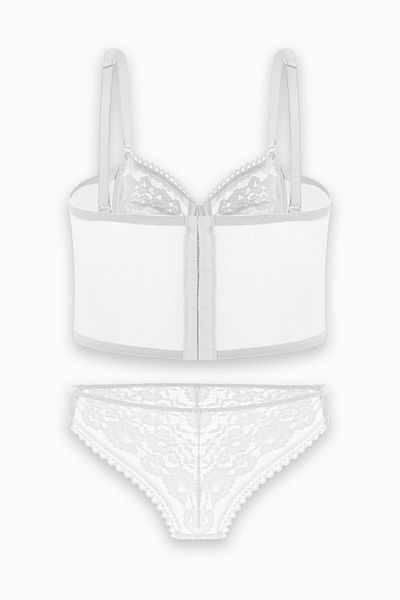 Wonna Lace Bra and Bustier Set - Without Pads - Fashion - 2500 - Ecru