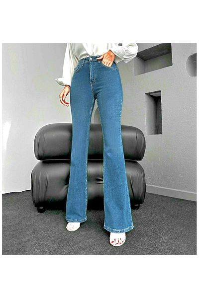 Trn JNS Blugi spanioli Lina Tall Flare Mid Blue