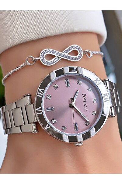 Ferrucci Ferruci Brand Silver Color Steel Cord Women's Wristwatch - Bracelet ...