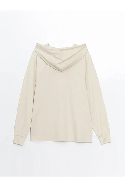 LC Waikiki Γυναικεία κουκούλα LCW Modest Beige Plain Oversize