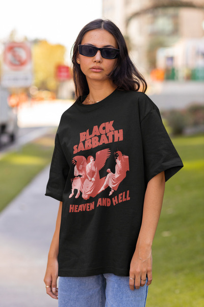 SEVBANO Μπλουζάκι Unisex με στάμπα Black Sabbath Heaven And Hell Music Band, ...