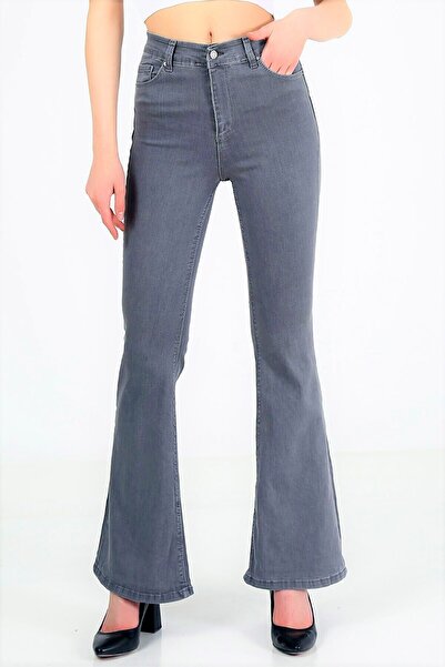 Trn JNS Linda Tall Flare Light Gray Spanish Jeans