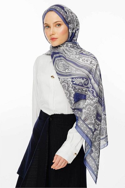VALORSCARF Lavender Retro Patterned Shawl - Sweet