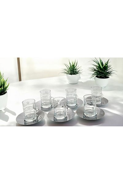 Paşabahçe Decor 12 Pieces 6 Person Tee Set with Cuth Handle