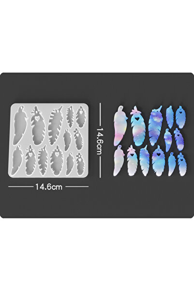 HOBİFLEX EPOKSİ REÇİNE SİLİKON KALIP İTHAL MUHTELİF KUŞ TÜYÜ ANAHTARLIK KOLYE SİLİKON KALIP HB60215-0036