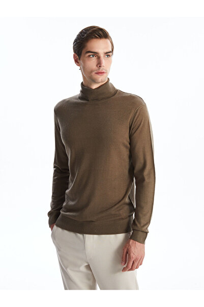 LC Waikiki Ανδρικό πλεκτό πουλόβερ με μακρυμάνικο λαιμόκοψη LCW Vision