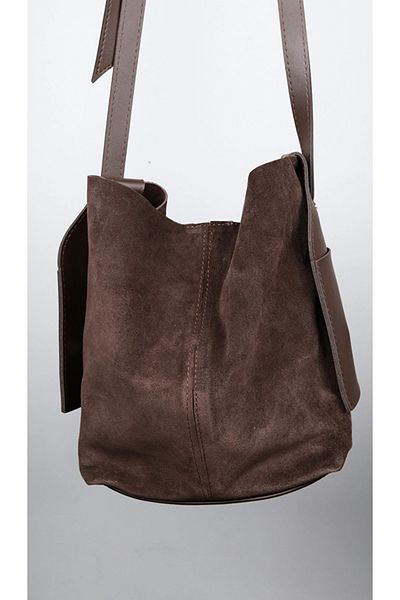 Afra Piele de piele intoarsa autentica, geanta crossbody, sezon nou