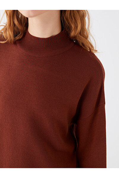 LC Waikiki Lw - Fél garbó, tömör hosszú ujjú, túlméretezett női kötöttáru tunika