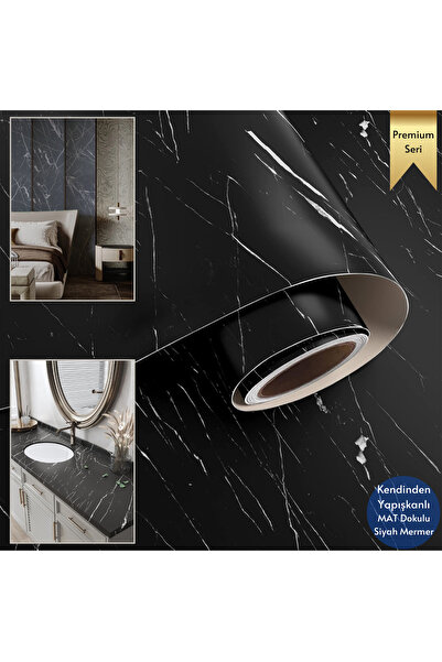 TechnoSmart 60x100cm Mat Mermer Desenli Kendinden Yapışkanlı Duvar Kağıdı Kaplama Mutfak Masa Folyo