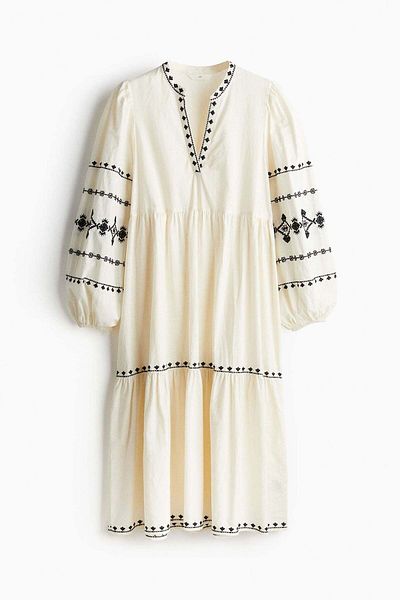 H&M Embroidered tunic dress