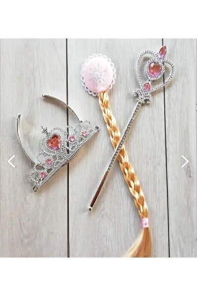 Genel Markalar Karlar Ülkesi Frozen Elsa Anna Sihirli Asa Saç Ve Taç Seti PEMBE