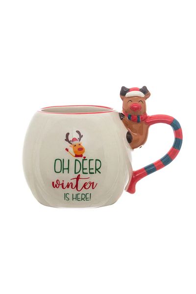 LC Waikiki Lcw Home Mixed Christmas Themed Slogan Printed Ceramic Mug Cup 15X10X11 cm