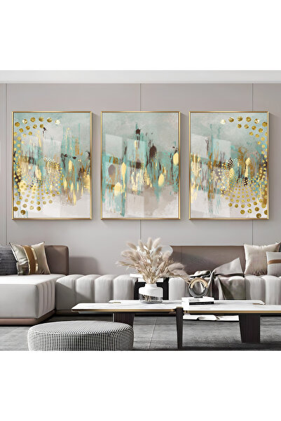 Harika bir ev Hari̇kabi̇rev | Gold-Turquoise Abstract Patterned Combination |...