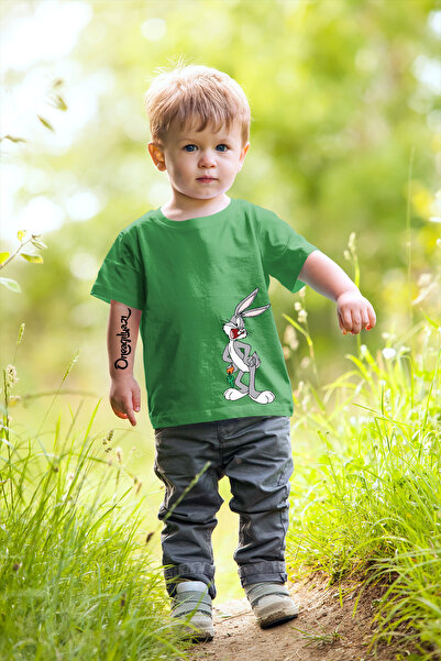 oneagılyazı Bugs Bunny Štampano Dete Oversize kroj T-shirt