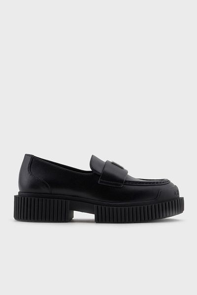 Armani Exchange Genuine Leather Logo Loafer - Shoes Xda006 Xv874 00002