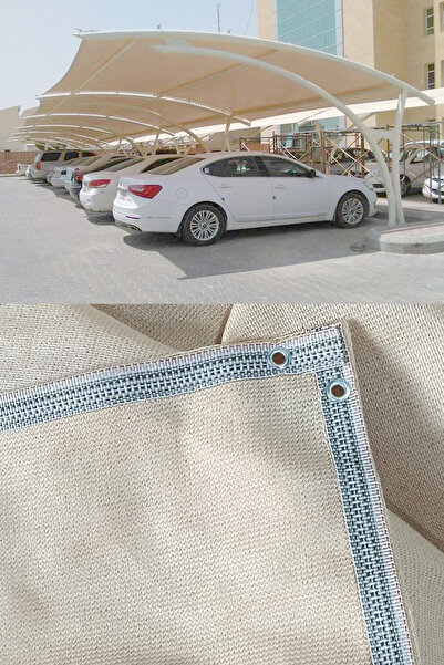 bd branda dünyası 3.5x6.5 Metre Otopark Gölgelik File %95 Krem