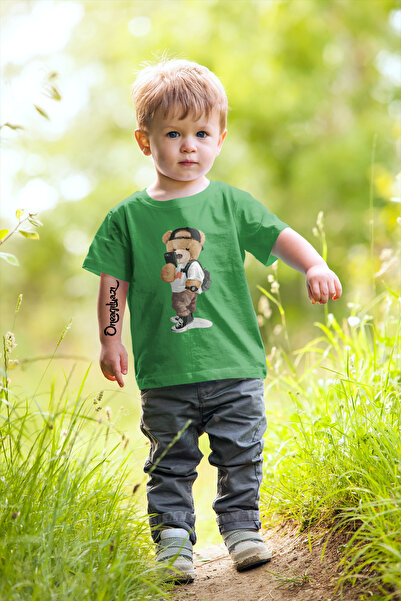 oneagılyazı Детска с принт с щампа на мече и уголемен