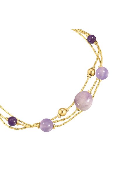 eastside Edelstahlarmband Armband Edelstahl gelbgold Amethyst lila