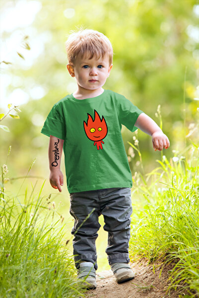 oneagılyazı Tricou supradimensionat pentru copii cu imprimeu Foc
