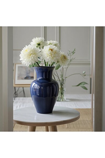 Lui Tasarım İskandinav Tarzı Sade Bohem Karaf 27 cm Koyu Mavi Cam Vazo