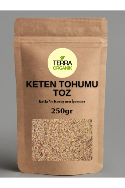Terra Organik Keten Tohumu Toz 250 gr ( Taze Öğütülmüş, Katkısız )