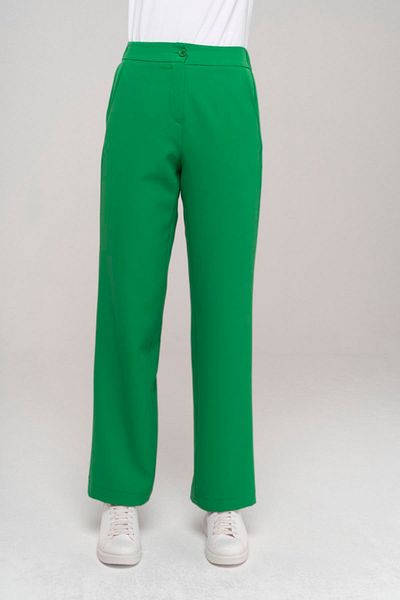Olcay Pantaloni Barka cu talie elastică cu picior drept, verde 7558