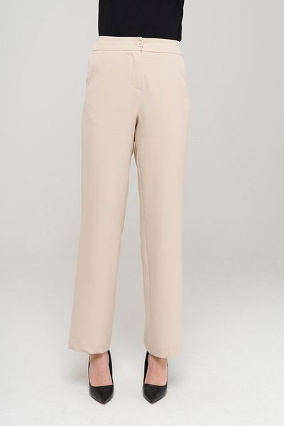 Olcay Barka-Hose mit elastischem Bund und geradem Bein, Beige 7558
