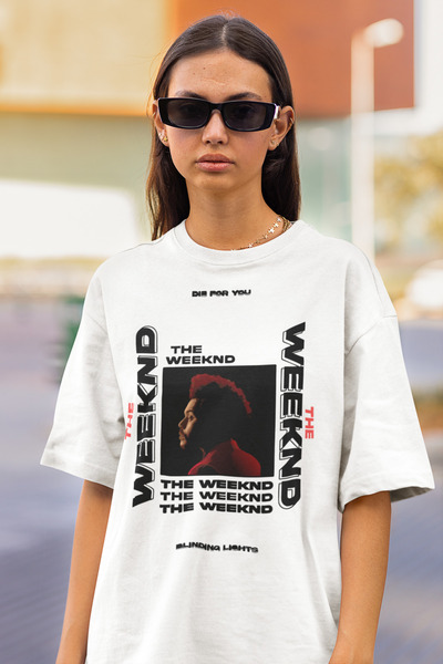 SEVBANO The Weeknd dizajn, štampana unisex majica prevelikog kroja