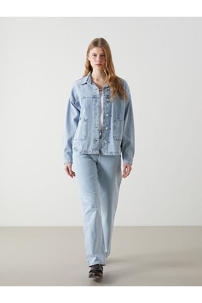 LC Waikiki Jachetă de cămașă de jeans pentru femei XSIDE Oversize