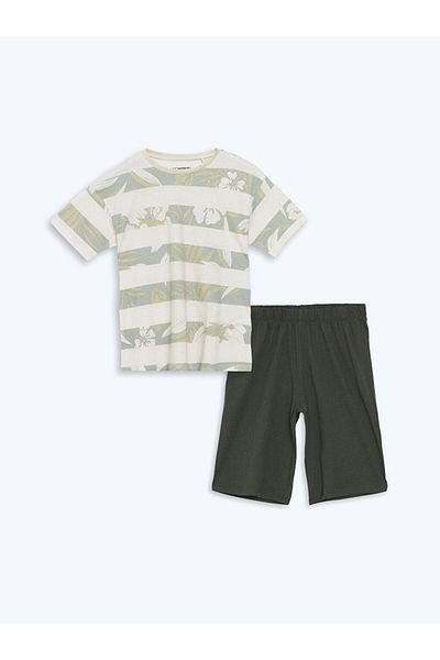 LC Waikiki New Season Crew Neck Boys' Shorts Pajama Set - S58384Z4