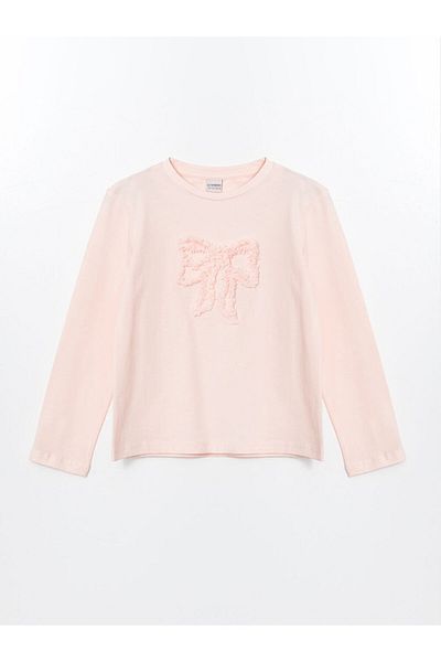 LC Waikiki LCW Kids Crew Neck Φιόγκο Κέντημα για κορίτσια T-shirt