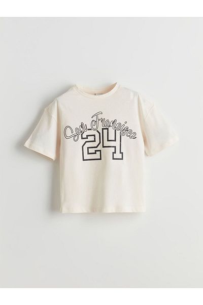 LC Waikiki Κοριτσίστικο μπλουζάκι με στάμπα LCW Kids Crew Neck San Francisco