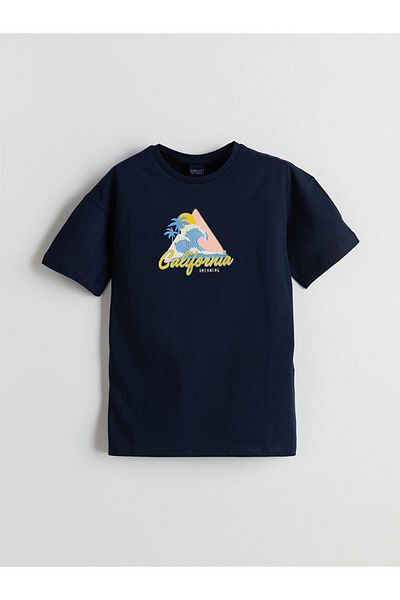 LC Waikiki Crew Neck California Printed Boy's T-Shirt
