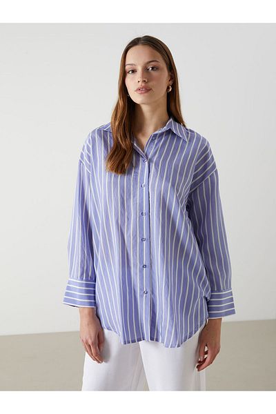 LC Waikiki New Season Striped Oversize Women's Shirt Tunic - S5L970Z8