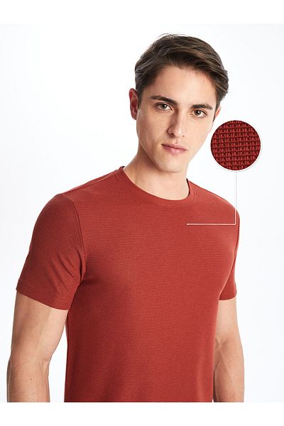 LC Waikiki New Season Crew Neck Short Sleeve Men's Textured T-Shirt - S55150Z8