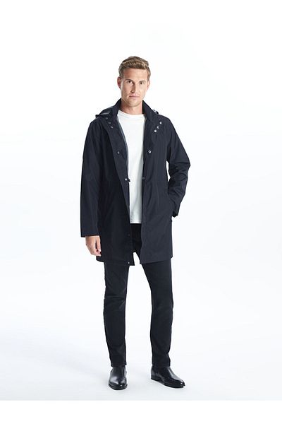 LC Waikiki SOUTHBLUE Standard Fit Hooded Men's Coat