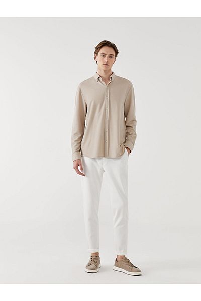 LC Waikiki Ανδρικό πουκάμισο με υφή LCW Vision Slim Fit μακρυμάνικο
