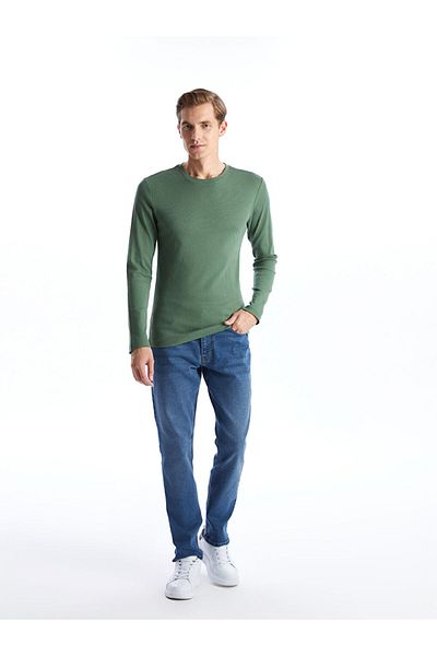 LC Waikiki Crew Neck Long Sleeve Combed Cotton Men's T-Shirt