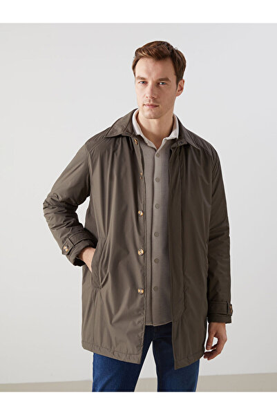 LC Waikiki Khaki Standard Fit Shirt Collar Men's Coat