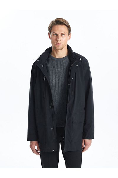 LC Waikiki SOUTHBLUE Standard Fit Hooded Men's Coat