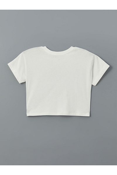 LC Waikiki XSIDE ACTIVE Crew Neck Printed Crop Γυναικείο αθλητικό μπλουζάκι
