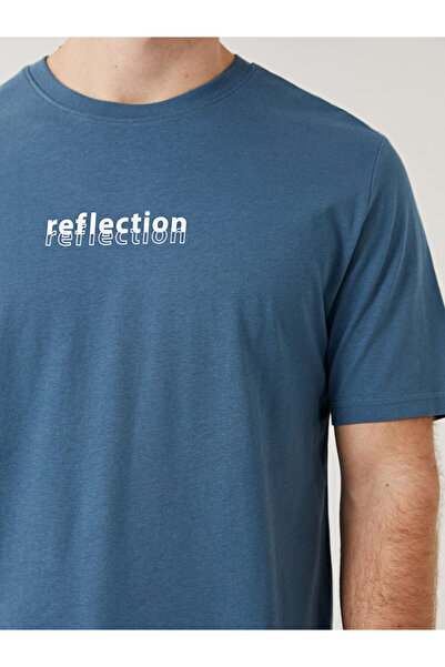 LC Waikiki Ανδρικό μπλουζάκι XSIDE Crew με κοντό μανίκι με στάμπα από χτενισμένο βαμβάκι