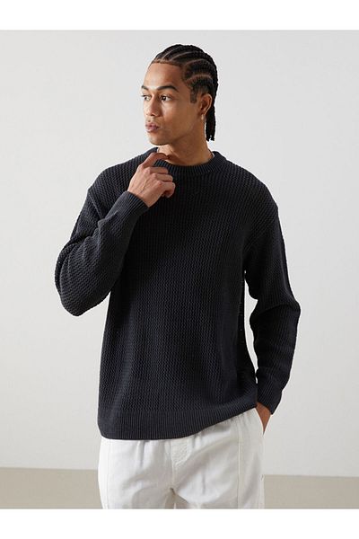 LC Waikiki Xside Anthracite Crew Neck Men's Knitwear Sweater