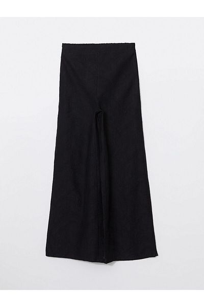LC Waikiki Pantaloni de damă LCW Modest cu talie elastică cu picioare largi