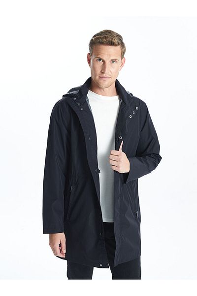 LC Waikiki SOUTHBLUE Standard Fit Hooded Men's Coat