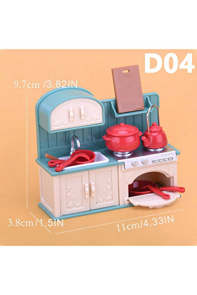 Choice3 D04 1:12 Miniature Furniture Forest Family Kitchen Toy Dining Table D...
